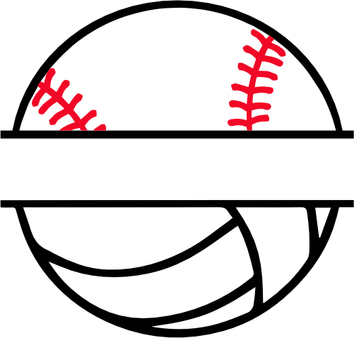 (s041-2-S) Baseball Softball Volleyball Split Team Name or Custom Text