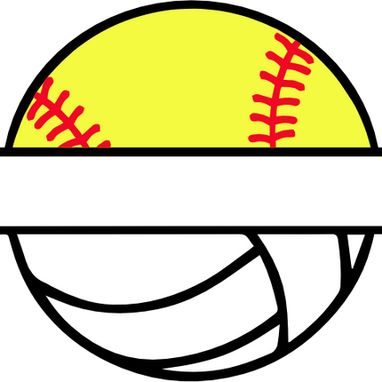 (041-02-1V) Softball Baseball Volleyball Split Team Name or Custom Text