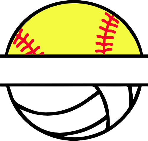 (041-02-V5) Softball Volleyball Split Ball Text