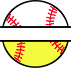 (s041-2-U) Baseball Softball Split Team Name or Custom Text