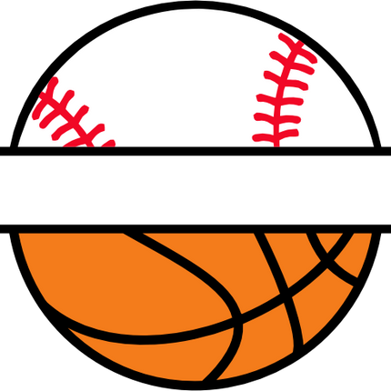 (s041-2-V) Baseball Softball Basketball Split Team Name or Custom Text