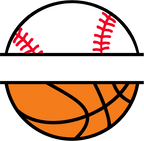 (s041-2-V) Baseball Softball Basketball Split Team Name or Custom Text