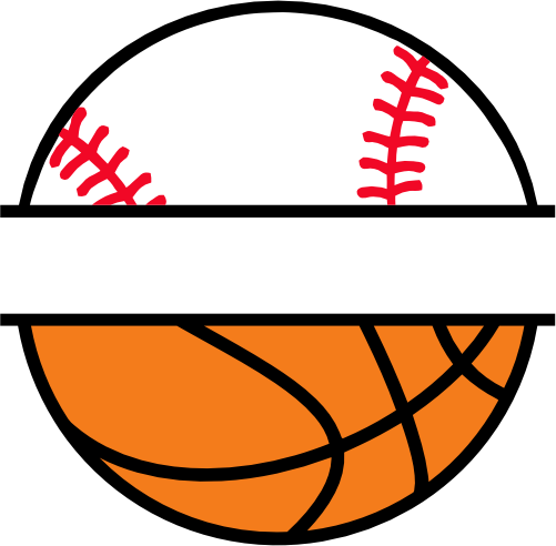 (s041-2-V) Baseball Softball Basketball Split Team Name or Custom Text
