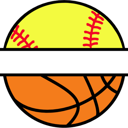 (s041-2-V) Baseball Softball Basketball Split Team Name or Custom Text