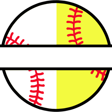 (s041-2-W) Baseball Softball Split Team Name or Custom Text