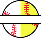 (s041-2-W) Baseball Softball Split Team Name or Custom Text