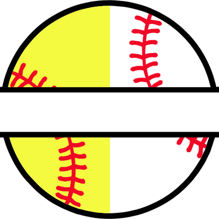 (s041-2-W) Baseball Softball Split Team Name or Custom Text