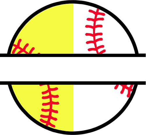 (s041-2-W) Baseball Softball Split Team Name or Custom Text