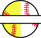 (s041-2-W) Baseball Softball Split Team Name or Custom Text