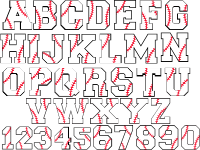 (s041-3B) Baseball Single Letters, Numbers or Text Name
