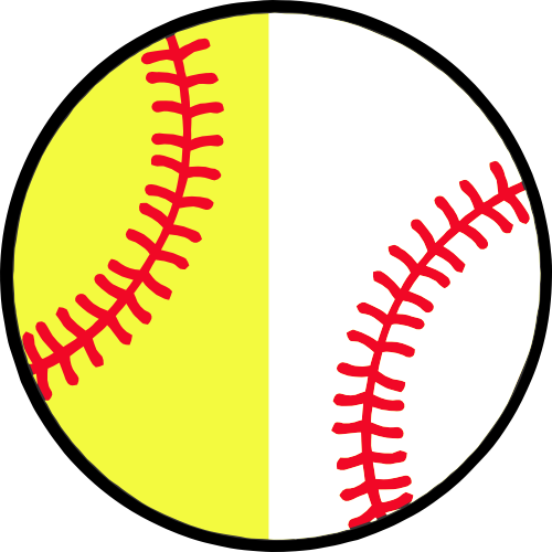 (s041-1) Full Color Split Baseball Softball Round Ball Red Laces