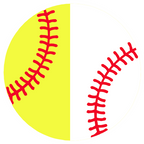 (s041-1) Full Color Split Baseball Softball Round Ball Red Laces