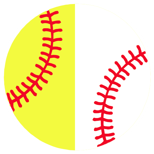 (s041-1) Full Color Split Baseball Softball Round Ball Red Laces