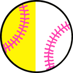 (s041-1) Full Color Split Baseball Softball Round Ball Pink Laces