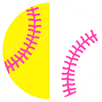 (s041-1) Full Color Split Baseball Softball Round Ball Pink Laces