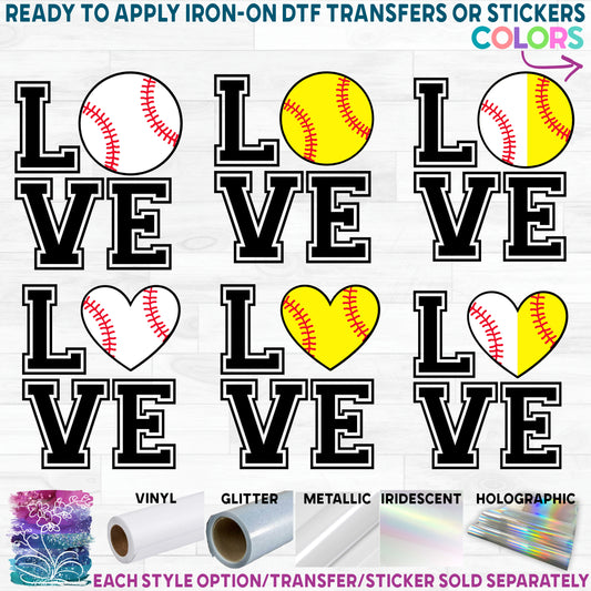 (s041-9) Stacked Love Baseball Softball Round or Heart Ball