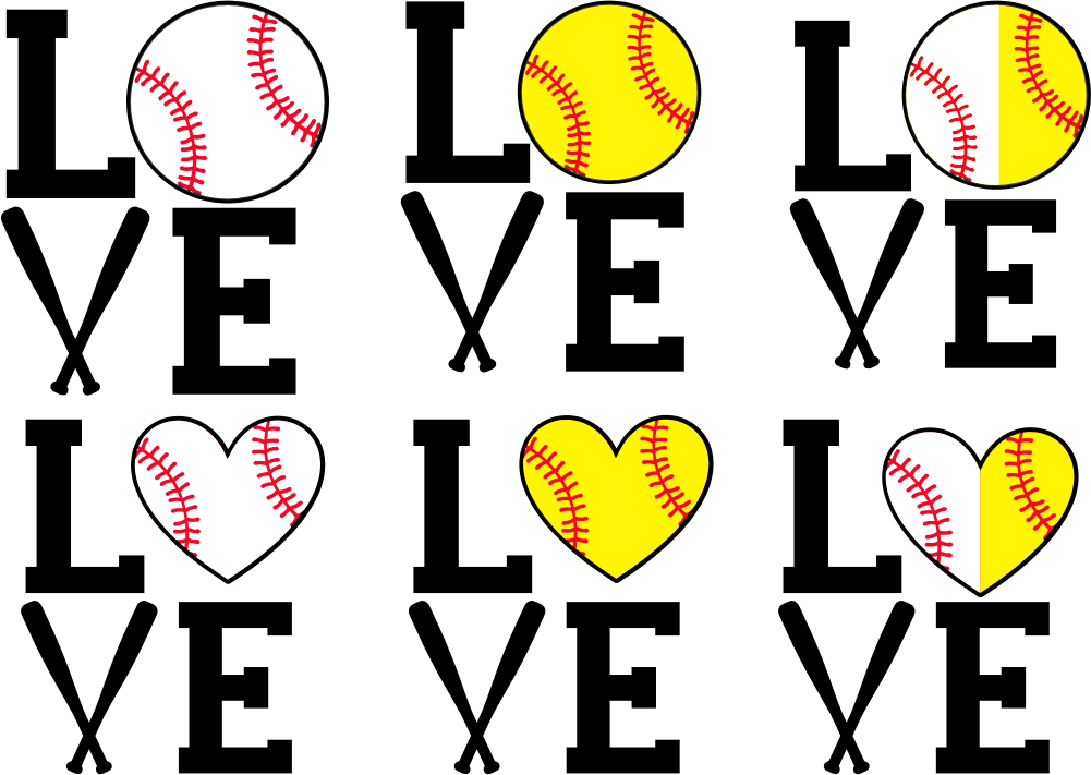 (s041-9) Stacked Love Baseball Softball Bats