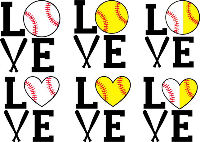 (041-09-4) Stacked Love Baseball Softball Bats