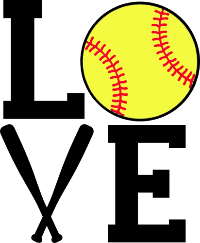 (s041-9) Stacked Love Baseball Softball Bats