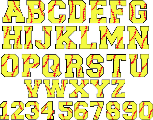 (041-03-S) Softball Single Letters, Numbers or Text Name delete