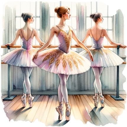 (042-10-A) Watercolor Ballerinas