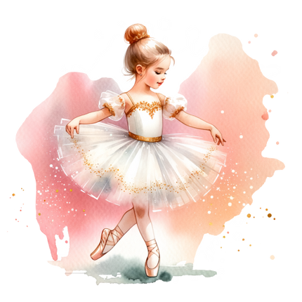 (042-10-E) Colorful Watercolor Ballerina