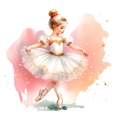 (042-10-E) Colorful Watercolor Ballerina