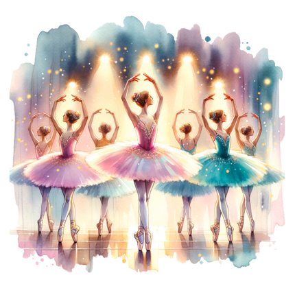 (042-10-H) Watercolor Ballerinas