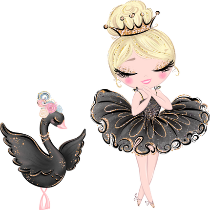 (042-10-J) Ballerina Black Swan