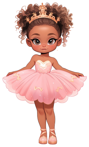 (042-04) African American Ballerina Pink Tutu