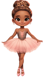 (042-04) African American Ballerina Pink Tutu