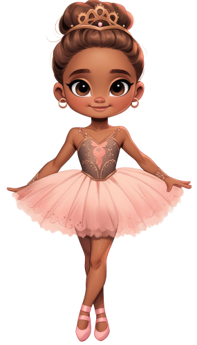 (042-04) African American Ballerina Pink Tutu