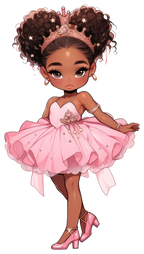 (042-04) African American Ballerina Pink Tutu