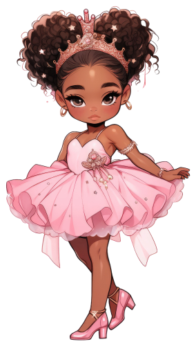 (042-04) African American Ballerina Pink Tutu