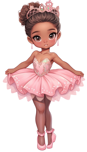 (042-04) African American Ballerina Pink Tutu