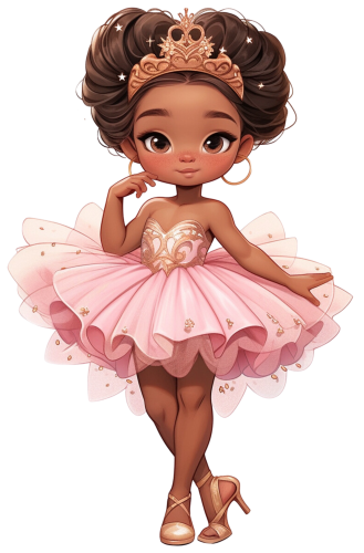 (042-04) African American Ballerina Pink Tutu