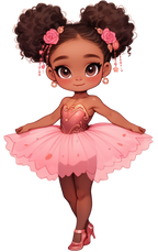 (042-04) African American Ballerina Pink Tutu