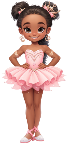 (042-04) African American Ballerina Pink Tutu