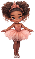 (042-04) African American Ballerina Pink Tutu