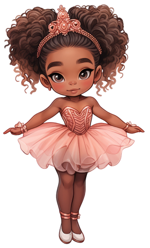 (042-04) African American Ballerina Pink Tutu