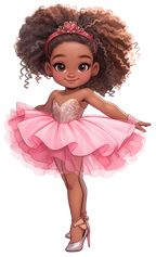 (042-04) African American Ballerina Pink Tutu