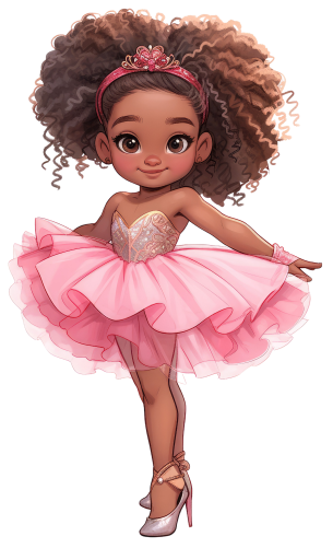 (042-04) African American Ballerina Pink Tutu