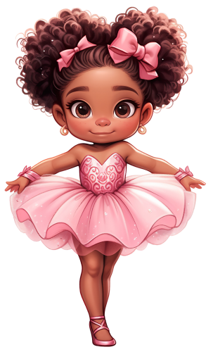 (042-04) African American Ballerina Pink Tutu