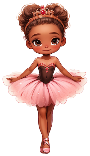 (042-04) African American Ballerina Pink Tutu