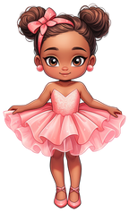 (042-04) African American Ballerina Pink Tutu