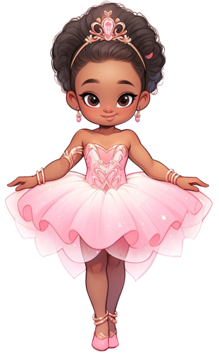 (042-04) African American Ballerina Pink Tutu