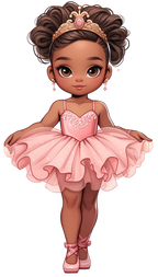 (042-04) African American Ballerina Pink Tutu