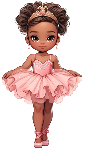 (042-04) African American Ballerina Pink Tutu