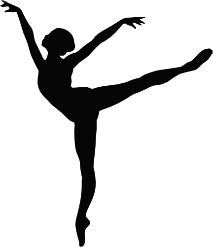 (s042-7-1B) Ballerina Ballet Dancer Silhouette