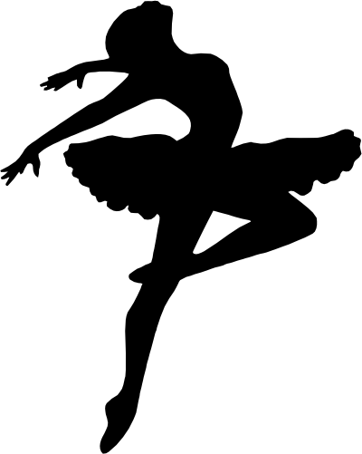 (s042-7-1C) Ballerina Ballet Dancer Silhouette
